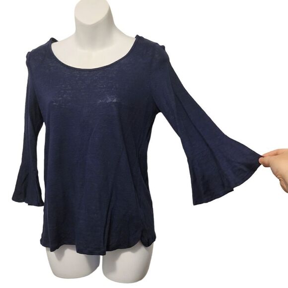2/$20 Cynthia Rowley Navy Blue Top Blouse Size: Small - Picture 2 of 5